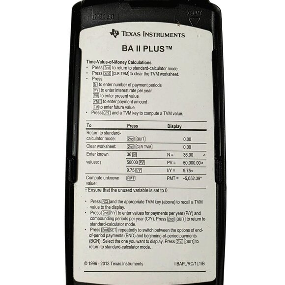 Texas Instruments BA II Plus Financial Calculator Business Analyst Cover Office - Picture 3 of 13